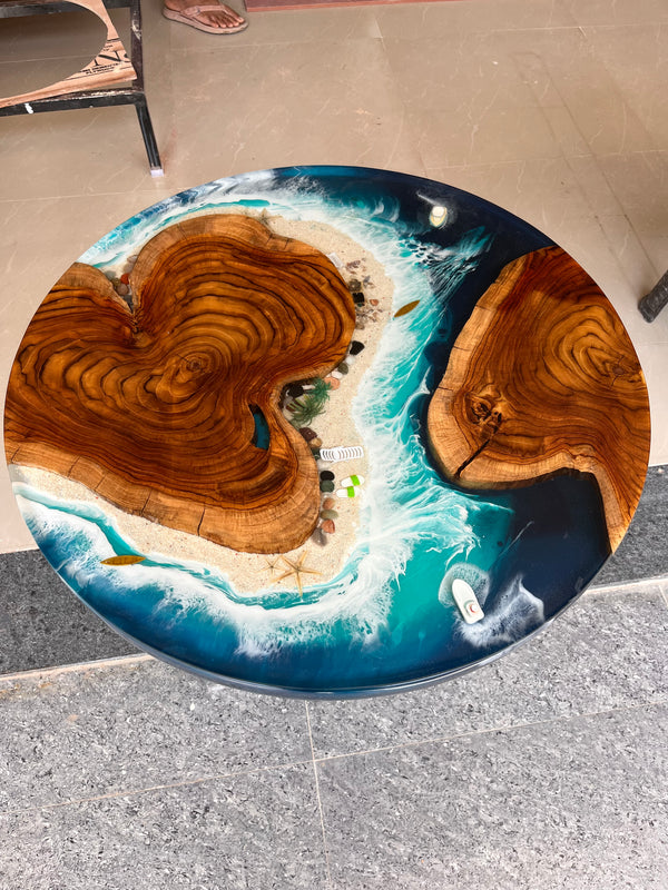 Ocean Design Epoxy Resin Dinning Table – A Coastal Masterpiece