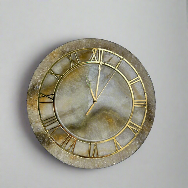 White Geode Clock