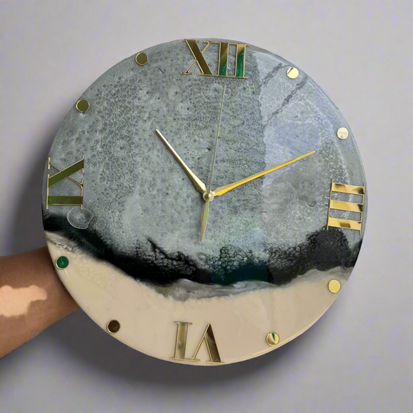 Gray Abstract Resin clock