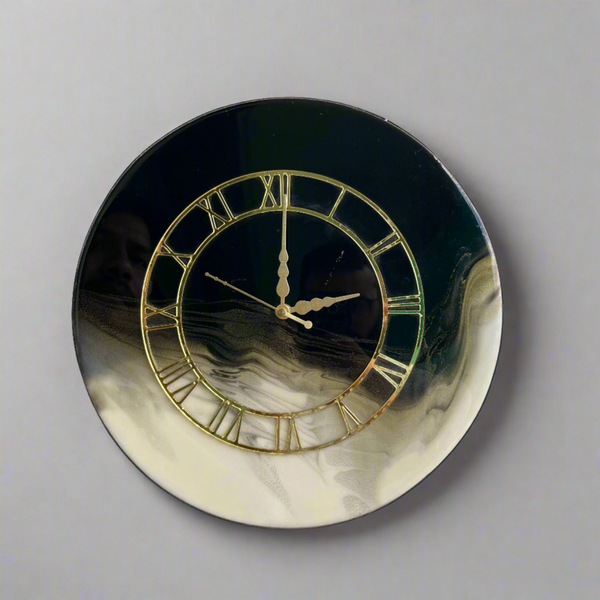 Gray and Black abstract clock