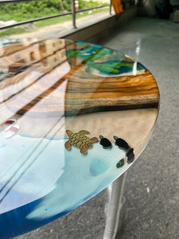 Ocean Design Epoxy Resin Centre Table – A Coastal Masterpiece