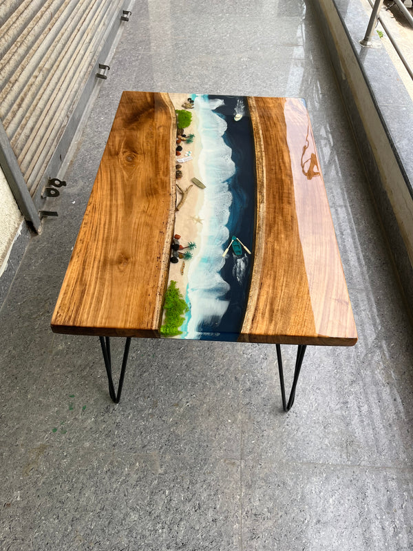 Ocean Design Epoxy Resin Centre Table – A Coastal Masterpiece