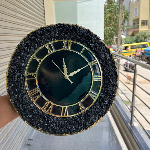 Black Geode Clock