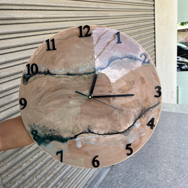 Brown Geode Clock